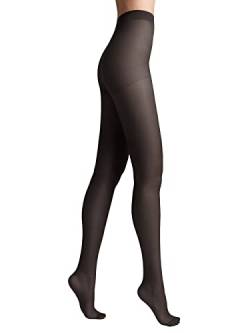 Conte elegant matte Damenstrumpfhose mit Seideneffekt - NUANCE 15 DEN - verstärkte Feinstrumpfhose Damen Strumpfhose extrem elastisch - Farbe Schwarz Größe 4 von Conte elegant