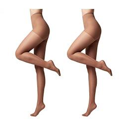 Conte elegant modellierende Damenstrumpfhose 2er Pack - ACTIVE 20 DEN - Stimuliert die Blutzirkulation formende Feinstrumpfhose Damen Strumpfhose - Farbe Bronz Größe 2 von Conte elegant