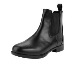 Contrace Reit-Stiefelette Jodhpur Winter« - Chelsea Boot - Veganer Reit-Schlupf-Schuh - Komfortinnensohle - Gummisohle - Teddyfutter - Hautverträglich - Atmungsaktiv - Schwarz 38 von Contrace