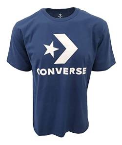 Converse Herren-T-Shirt mit Pfeil- und Stern-Logo, Rundhalsausschnitt, Marineblau (Weiß), XX-Large von Converse