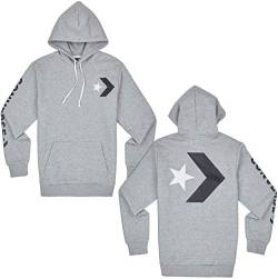 Converse STR Chev PO Hoodie Slim VGH - Herren-Sweatshirt, Grau (Vintage Grey Heather), Heidekraut, Vintage, Grau von Converse