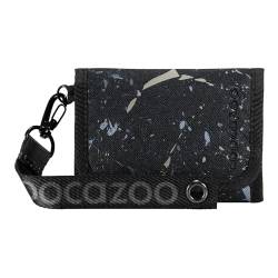 Coocazoo Geldbörse „Reflective Splash”, schwarz-grau, Portemonnaie mit Sichtfenster innen & außen, recyceltes Polyester, Münzfach & Kartenfächern, Klettverschluss, ab der 3. Klasse von Coocazoo