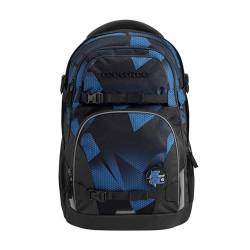 Coocazoo Schulrucksack PORTER „Electric Ice”, schwarz-blau, ergonomischer & anpassbarer Tornister, höhen- & größenverstellbar, mit Brustgurt & Hüftgurt, ab der 3. Klasse von Coocazoo