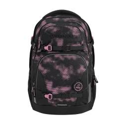 Coocazoo Schulrucksack PORTER „Pink Illusion”, schwarz-pink, ergonomischer & anpassbarer Tornister, höhen- & größenverstellbar, mit Brustgurt & Hüftgurt, ab der 3. Klasse von Coocazoo