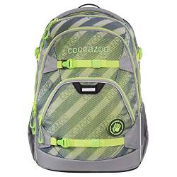 Coocazoo Schulrucksack ScaleRale MeshFlash Neongreen grau-grün, ergonomischer Tornister, höhenverstellbar mit Brustgurt und Hüftgurt für Jungen ab der 5. Klasse, 30 Liter von Coocazoo