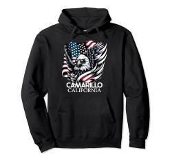 Camarillo California 4th Of July USA American Flag Pullover Hoodie von Cool Californian Merch Tees And Stuff