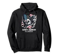 Safety Harbor Florida 4th Of July USA American Flag Pullover Hoodie von Cool Californian Merch Tees And Stuff