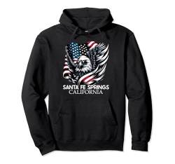 Santa Fe Springs California 4th Of July USA American Flag Pullover Hoodie von Cool Californian Merch Tees And Stuff