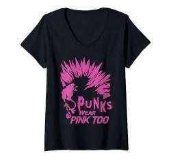 Damen Punks Wear Pink Too - Goth - Metal - Rockkonzert T-Shirt mit V-Ausschnitt von Cool Concert - Music - Occult Stuff