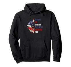 Sonnenblumen-Geschenk mit Aufschrift "Support the Country You Live in American Flagge" Pullover Hoodie von Cool Funny Art Tops Novelty Gifts