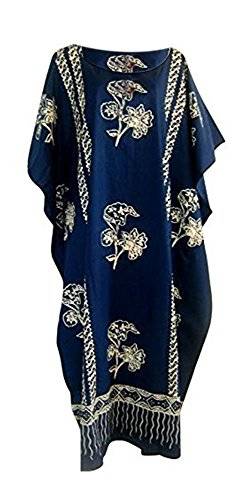 Cool Kaftans Java Bedrückte Baumwolle Strandkaftan Kaftankleid Einheitsgröße Übergröße Damen Hand Made Batik Strand von Cool Kaftans