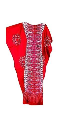 Cool Kaftans - Malaya Baumwolle Kaftan Kleid Übergröße Schwarz Violett Rot von Cool Kaftans