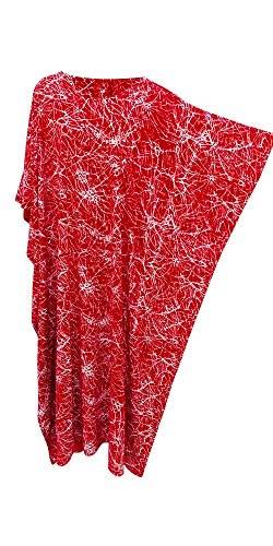 Cool Kaftans NINA Abstrakt Batik Kaftan Kaftan Long Beach Bademode Maxi Lange Sommerkleid Rot (Red) von Cool Kaftans