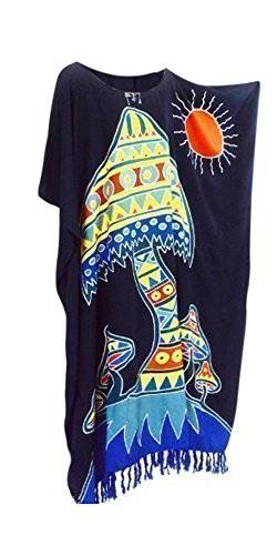 Cool Kaftans - Women's Funky Mushroom Beach Kaftan Long Holiday Summer Artist Top Long von Cool Kaftans