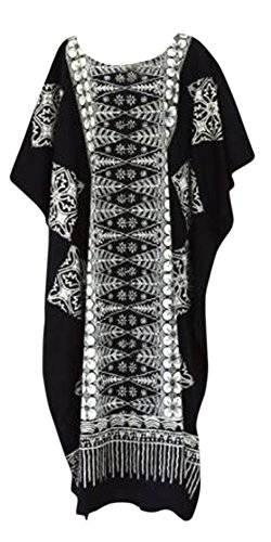 Coole Kaftane New Malaya Baumwolle Kaftan-Kleid-Schwarz, Lila, Rot Plus-Ladies Beach Womens Fein Batik von Cool Kaftans