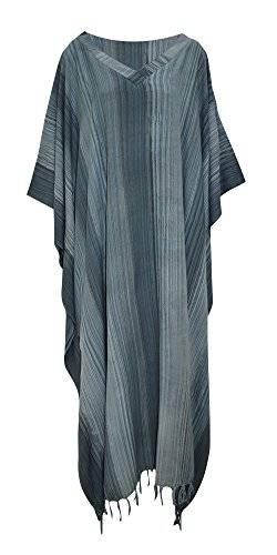 Stripey Damen Kaftan Lang ethnische handgemachte Vibrant Große Frauen Coole Streifen (Gray Grau) von Cool Kaftans