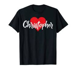 "I Love Christopher" First Name T-Shirt I Heart Named T-Shirt von Cool Named Personalized Heart Tees