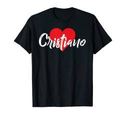 "I Love Cristiano" Vornamen-T-Shirt "I Heart Named" T-Shirt von Cool Named Personalized Heart Tees