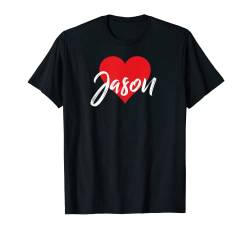 T-Shirt "I Love Jason" mit Aufschrift "I Heart Named" T-Shirt von Cool Named Personalized Heart Tees