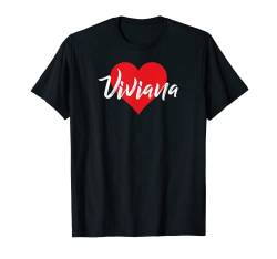 Amo a Viviana Primer Nombre Yo Corazón T-Shirt von Cool Nombre Personalizado Amor Corazón Tees