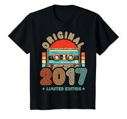 Kinder 7.Geburtstag Original Junge Mädchen Vintage Jahrgang 2017 T-Shirt von Cool Original Jahrgang Geschenke Geburtstag 2024