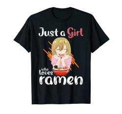 Kawaii Anime Girl Eating Ramen Japanese Noodle Anime T-Shirt von Cool Otaku Manga Anime Tees