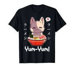 Kawaii Neko Ramen Lover Japanese Noodle Anime Halbarm T-Shirt von Cool Otaku Manga Anime Tees