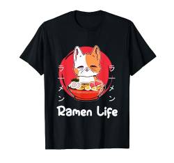 Kawaii Neko Ramen Lover Japanese Noodle Anime Ramen T-Shirt von Cool Otaku Manga Anime Tees