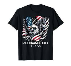 Rio Grande City Texas 4th Of July USA American Flag T-Shirt von Cool Texan Merch Tees And Stuff