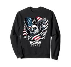 Roma Texas 4th Of July USA American Flag Sweatshirt von Cool Texan Merch Tees And Stuff