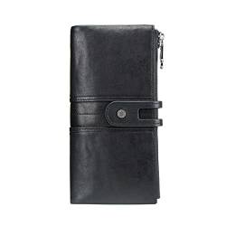 Cool&D Damen Geldbörse Retro Leder Langbörse Geldbeutel mit 13 Kartenfächer 2 Kammern mit Reißverschluss 19 * 9.5 * 3 cm von Cool&D