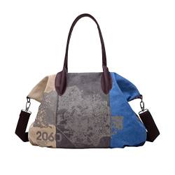 Cool&D Damen Mädchen Handtasche Umhängetasche Canvas Shopper Tasche Vintage Leinwand Tasche Große Kapazität von Cool&D