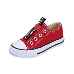 Cool&D Kinder Canvas Sneaker Segeltuchschuhe Unisex Leinwand Sportlich Schuhe Low-Top Sportschuhe(Rot,EU30.5(Etikett33) von Cool&D
