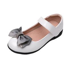 Cool&D Mädchen Kommunionschuhe Prinzessin Schuhe Sandalen Flache Schuhe Oxford Sohlen Sandalette(Weiß,34) von Cool&D