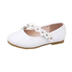 Cool&D Mädchen Sandalen Prinzessin Schuhe Sandalen Flach-Schuhe Oxford Sohlen Sandalette(Weiß,EU25) von Cool&D