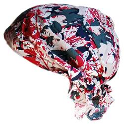 Cool4 Sommer Kopftuch Strand Bandana Meer Beanie Sonne Sonnenschutz Mütze Chemo Cap A04 (Natur abstrakt rot Oliv Gemustert) von Cool4