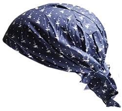 Cool4 Sommer Kopftuch Strand Bandana Meer Beanie Sonne Sonnenschutz Mütze Chemo Cap A04 (Navy mit weißen Flamingos) von Cool4