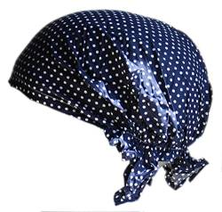 Cool4 Sommer Kopftuch Strand Bandana Meer Beanie Sonne Sonnenschutz Mütze Chemo Cap A04 (Navy weiß gepunktet) von Cool4