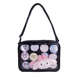 CoolChange Japanische Ita bag Umhängestasche mit transparentem Sichtfenster | Itabag Tasche | 22x30cm | Schwarz von CoolChange