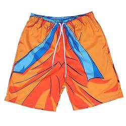 Son Goku Shorts | Super Saiyajin Kurze Hose | Manga & Anime Badehose | Orange | Größe: L von CoolChange