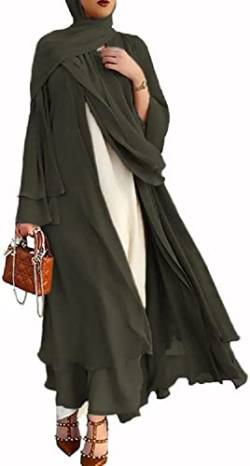 Frauen Muslimisches Gebet Chiffon Offenes Kleid Abaya mit Langen Ärmeln Maxi-Cardigan Robe Frauen Maxikleid Islamische Ramadan Gebetskleidung von CoolCrafts