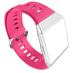CoolGadget Armband kompatibel mit Fitbit Ionic aus Silikon, [Flexibles Sport Fitness Uhren Band], Damen und Herren - Pink von CoolGadget