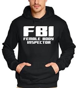 Coole Fun Damen T-Shirts FBI female body inspector Hoodie, Gr. Large, schwarz von Coole-Fun-T-Shirts