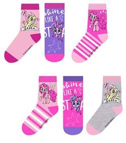 Coole-Fun-T-Shirts 3 Paar My little PONY Socken Mädchen Strümpfe original 23/26 27/30 31/34 Kindersocken für Kita und Schule Mein kleines Pony (Pack 1, 23/26) von Coole-Fun-T-Shirts