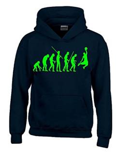 Coole-Fun-T-Shirts Basketball Evolution Kinder Sweatshirt mit Kapuze Hoodie schwarz-Green, Gr.140cm von Coole-Fun-T-Shirts