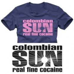 Coole Fun T-Shirts Colombian Sun Cocaine t-Shirt Cocaine &SD, Navy/pink, Größe: L von Coole-Fun-T-Shirts