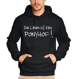 Coole Fun T-Shirts Das Leben ist kein Ponyhof ! Kapuzen Sweatshirt, schwarz, Grösse: L von Coole-Fun-T-Shirts
