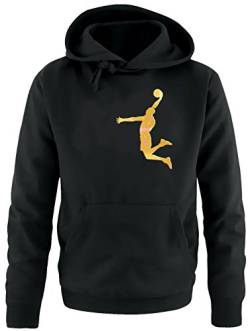 Coole-Fun-T-Shirts Dunk Basketball Slam Dunkin Erwachsenen Sweatshirt mit Kapuze Hoodie schwarz-Gold, Gr.M von Coole-Fun-T-Shirts