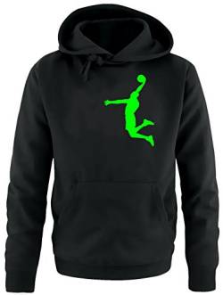 Coole-Fun-T-Shirts Dunk Basketball Slam Dunkin Erwachsenen Sweatshirt mit Kapuze Hoodie schwarz-Green, Gr.S von Coole-Fun-T-Shirts