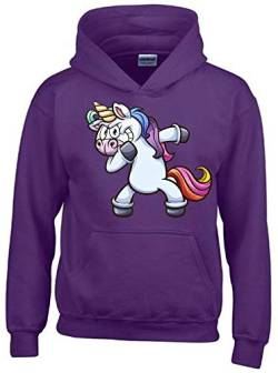 Coole-Fun-T-Shirts Einhorn Dabbing ! Hoodie Lila Gr.140 cm von Coole-Fun-T-Shirts